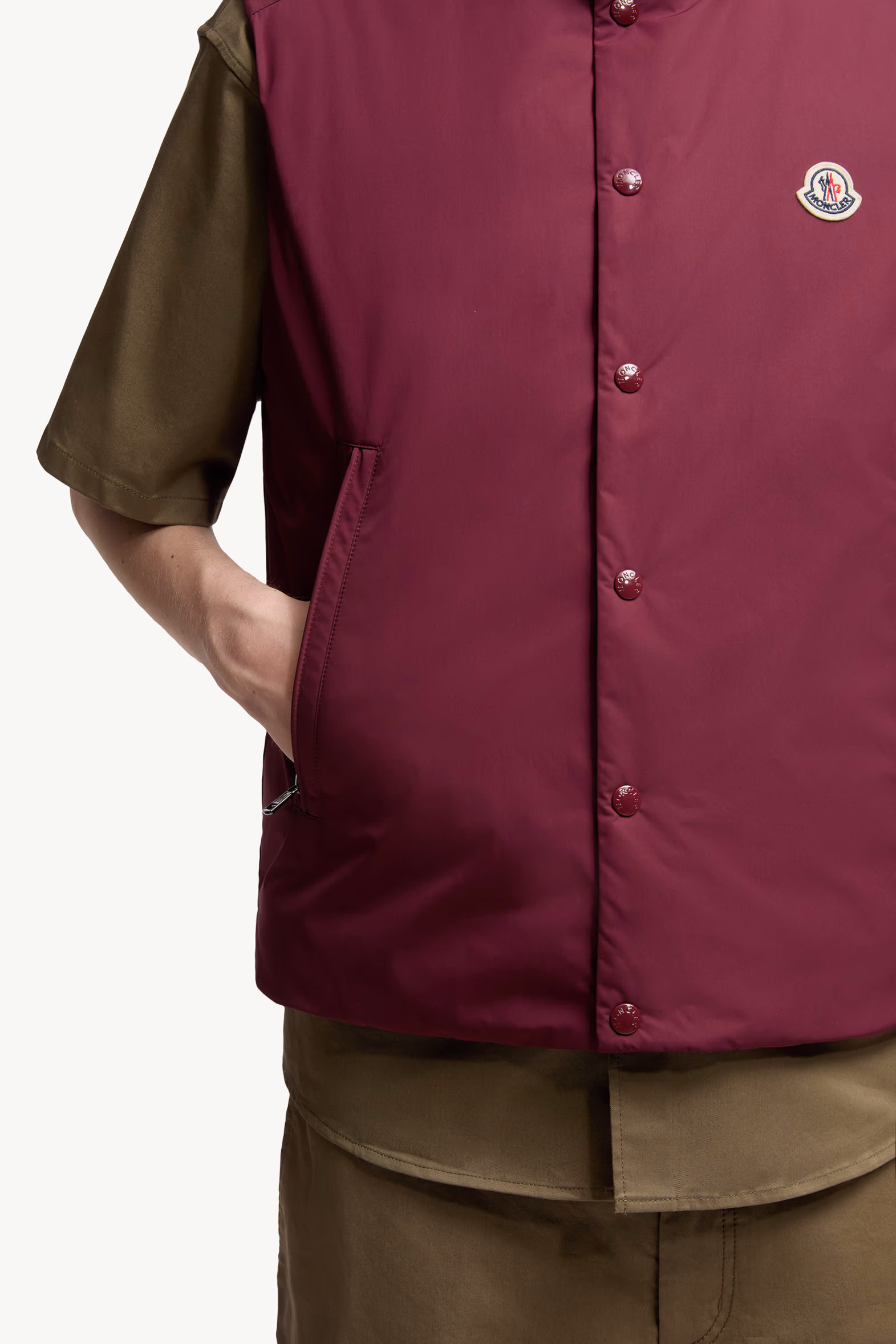 Chaleco plumífero corto Pilat Hombre Burdeos Moncler 6